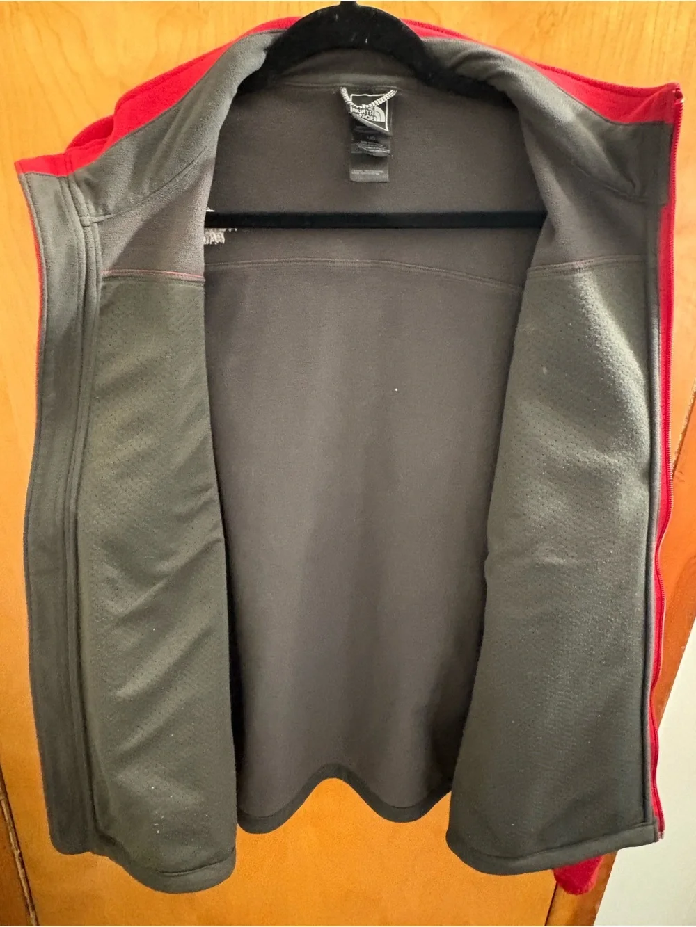 The North Face Men’s Red Fleece Jacket - Full Zip Large